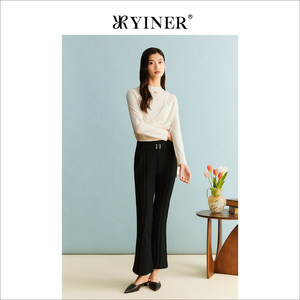 [云感真丝羊毛]YINER音儿专选女装2023秋蝴蝶结针织衫小香风