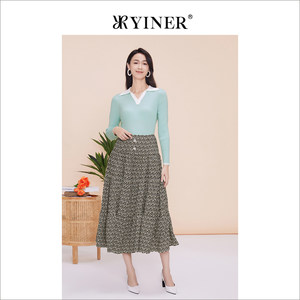 *YINER音儿专选女装春季高腰气质显瘦A字碎花半身裙