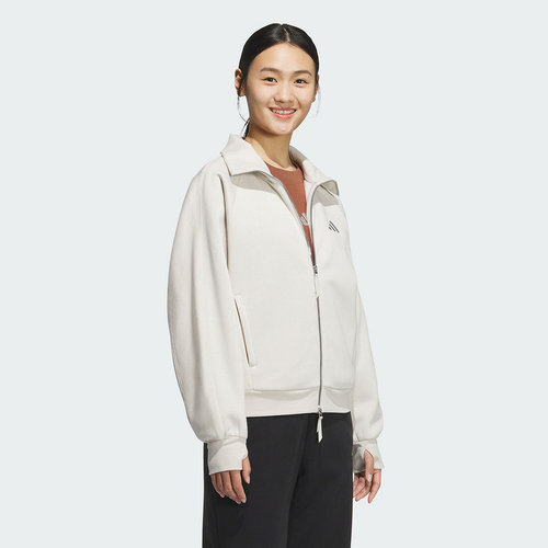 adidas阿迪达斯抓绒加厚外套2025冬女MUST HAVES针织夹克 KC0047 - 图1