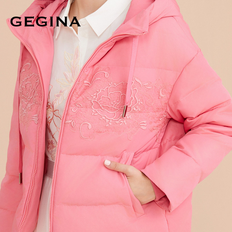 【90鹅绒】GEGINA女装粉色短款羽绒服保暖抗风减龄短外套商场同款,淘宝优惠券,粉丝福利购,淘宝优惠卷