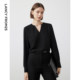 Langzi Ole Langzi v-neck long-sleeved top women's shirt temperament commuting high-end 2024 spring new method