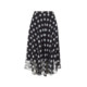 Langzi Ole Langzi French retro temperament high waist polka dot print mid-length black A-line skirt for women