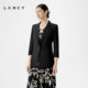 Langzi 2024 ແບບ summer ໃຫມ່ sleeve three-quarter slim waist one-button professional wool suit jacket for women