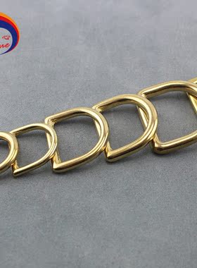 黄铜D扣闭合纯铜无缝D环箱包连接扣diy手工箱包皮革工具半圆D字环