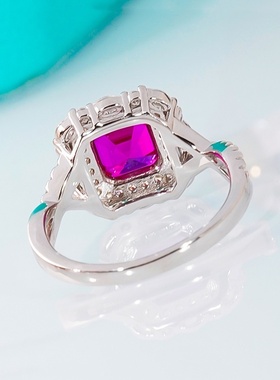 chinpin方钻红宝石戒指