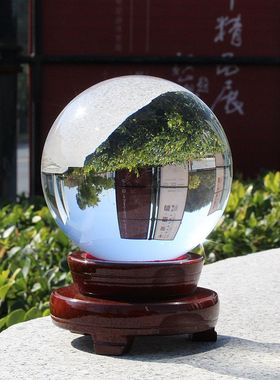 特大号白水晶球透明圆球拍照摄影道具玻璃家居装饰品客厅办公摆件