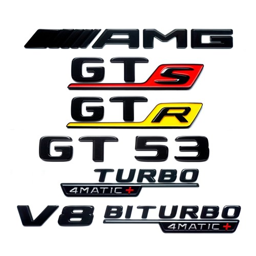 适用于奔驰amggt50改装黑标gt63s车标贴字母尾标V8 TURBO侧标新款 - 图3