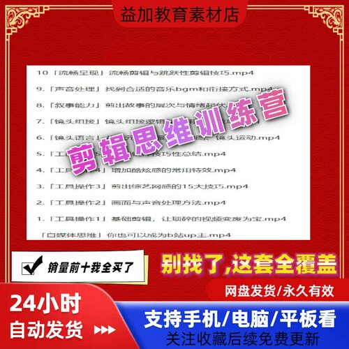 剪辑思维训练营教程全套从入门精通技巧培训学习在线自学技巧素材 - 图1