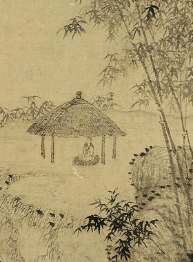 明王绂山水集景古代书画高清微喷仿古画复制品竖幅名画装饰画挂画