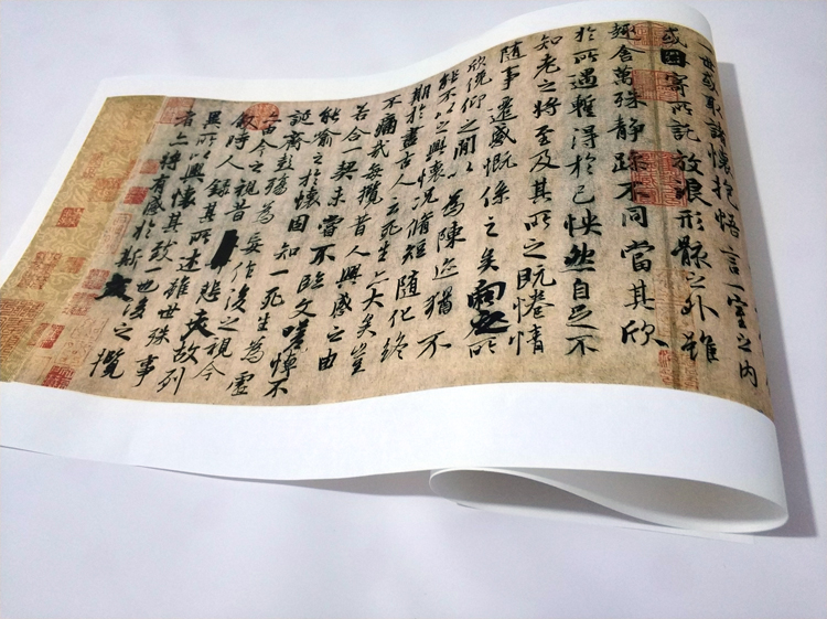 冯承素神龙本王羲之兰亭序行书十大名帖书画古代书法复制品字画-图1