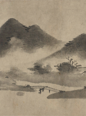 南宋米友仁楚山秋霁图文人山水画