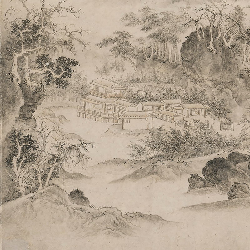 北宋徽宗赵佶晴麓横云图古代山水画卷轴国画名画复制品仿古画挂画 - 图2