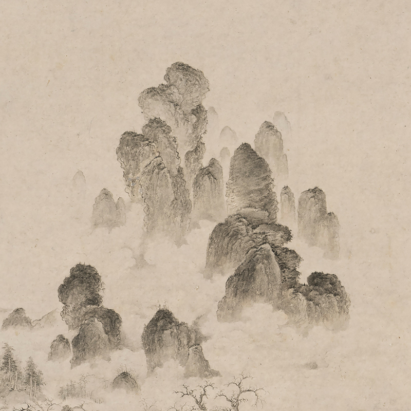 北宋徽宗赵佶晴麓横云图古代山水画卷轴国画名画复制品仿古画挂画 - 图0