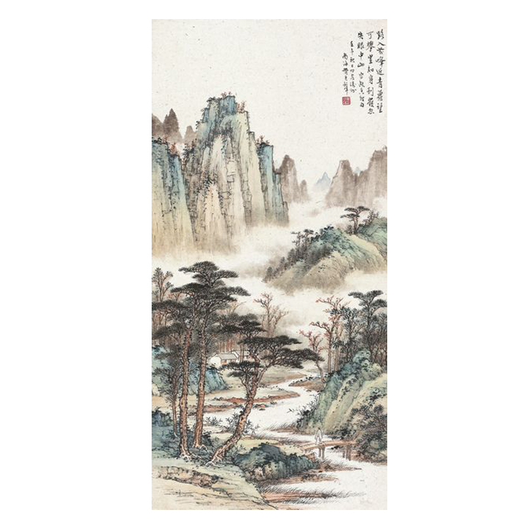 冯超然癸亥秋溪叠嶂山水画中国画复制微喷画心装饰画字画玄关挂画 - 图2