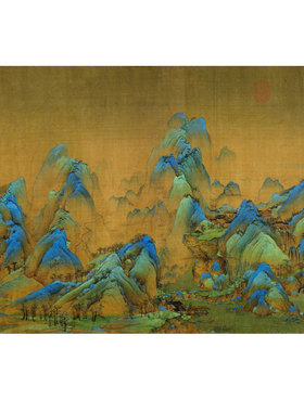 宋王希孟千里江山图古画卷轴