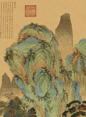 明仇英昼锦堂图卷轴字画山水画