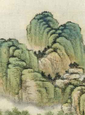 清陈枚山水楼阁图册九名人仿古画