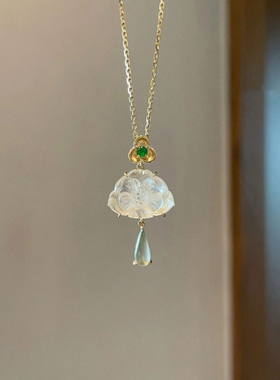 小红书同款冰透小莲蓬项链高颜值中国风百搭ing风寓意好运和期待