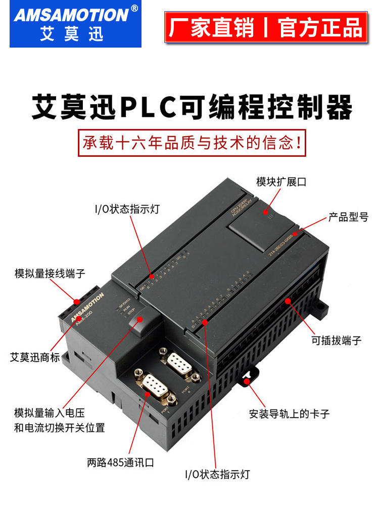 艾莫迅兼容于西门子S7-200PLC控制器工控板CPU224XP国产PLC226cn-图1