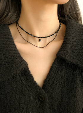 双层串珠小珠子项链锁骨链