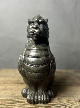 天然青石雕刻朝凤龙九子家居茶室会所装饰摆件复古新款造景文玩