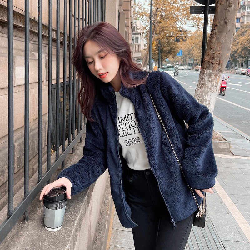 摇粒绒男女2022新款春秋开衫抓绒衣 洛巧卫衣/绒衫