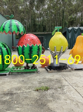 农业嘉年华造景瓜果玻璃钢仿真大西瓜玩偶公仔雕塑形象卡通定制