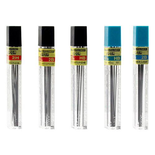 日本Pentel派通自动铅芯C505 活动铅笔铅芯 0.5/0.7mm HB 2B 2H学生文具不易断芯石墨铅芯按动笔铅不易折断 - 图0