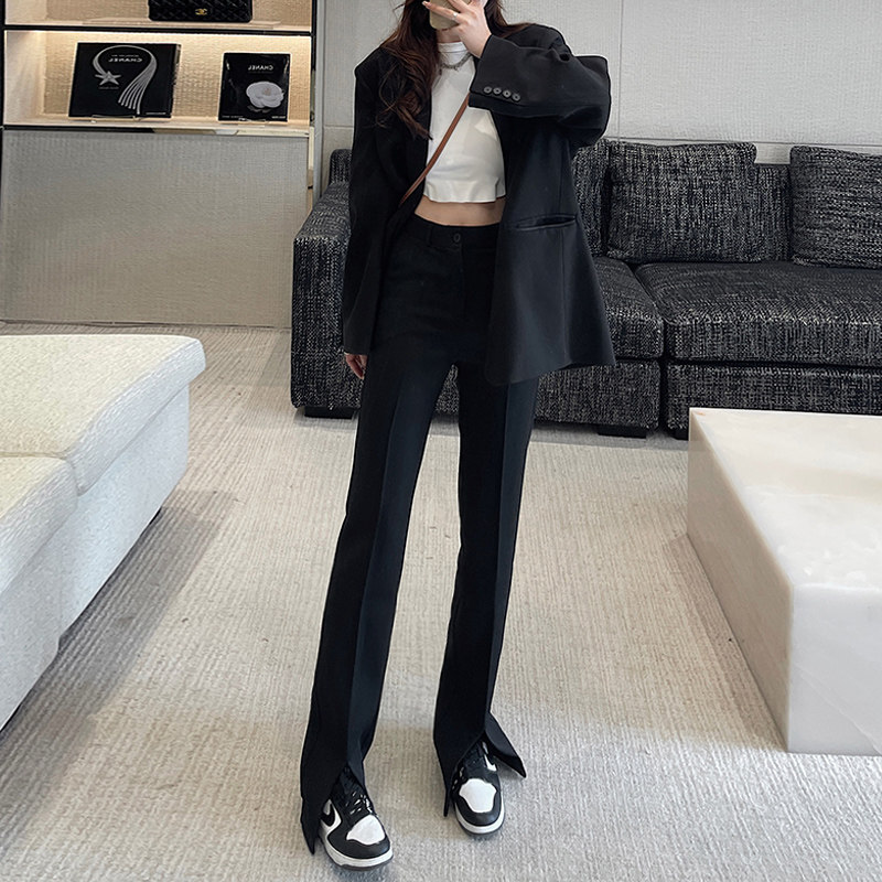 春秋季新款高腰垂感显瘦修身西装裤 美凯曼妮休闲裤