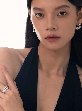 Mistova镶嵌情侣戒指叠戴搭配