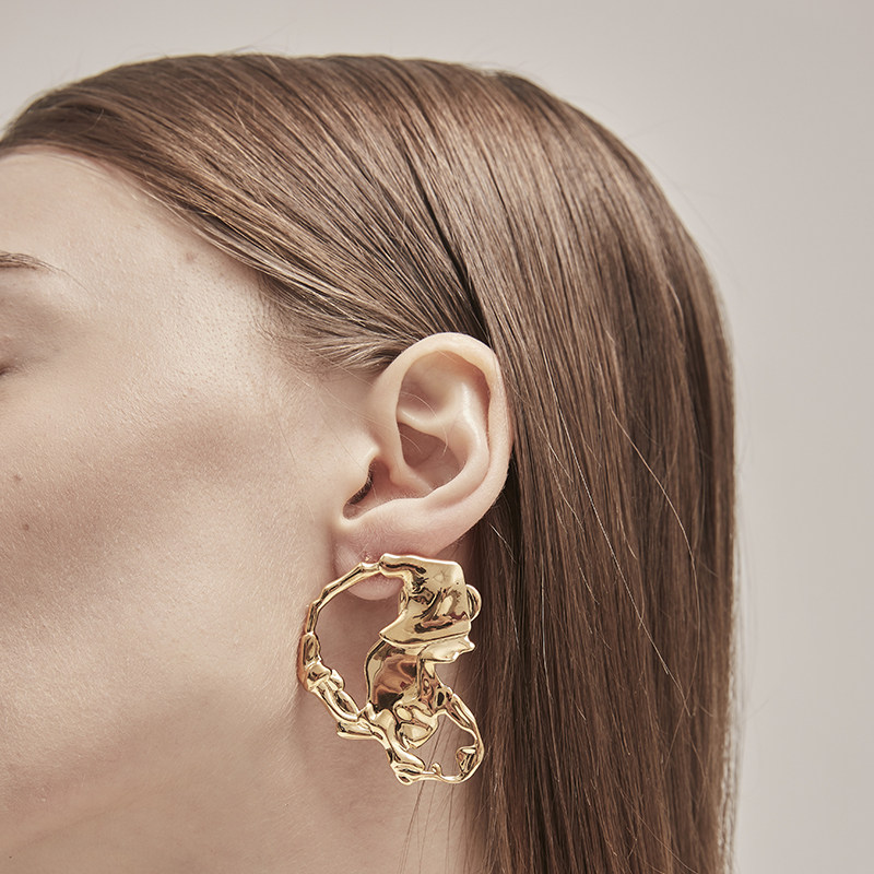 mistova设计师18k金简约时尚耳钉 mistovajewelry耳钉