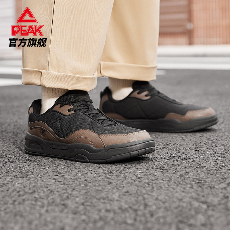 匹克游源态极板鞋男黑色复古通勤休闲鞋秋冬季新款软底缓震运动鞋 - 图3