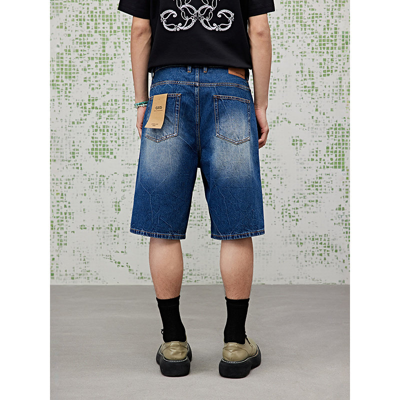 [商场同款]GXG男装 牛仔蓝休闲短裤简约男裤25夏新品G25X252007,淘宝优惠券,粉丝福利购,淘宝优惠卷
