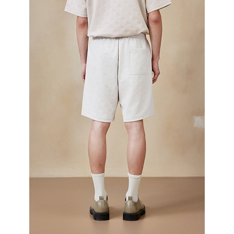 GXG男装 仿麂皮休闲短裤满印休闲裤男裤25年夏季新品G25X222044,淘宝优惠券,粉丝福利购,淘宝优惠卷