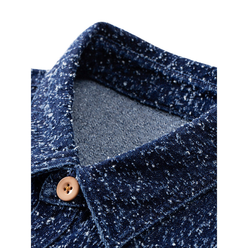 GXG男装 蓝色肌理感水洗长袖牛仔衬衫外套 24秋季品#G24DE93007,淘宝优惠券,粉丝福利购,淘宝优惠卷