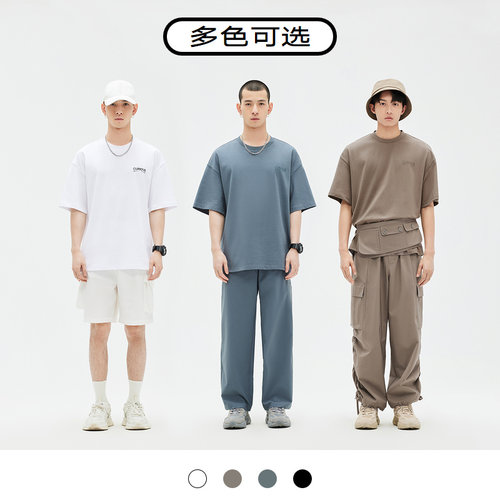 【T恤合集】GXG男装夏季潮流印花圆领情侣字母短袖T恤 - 图1