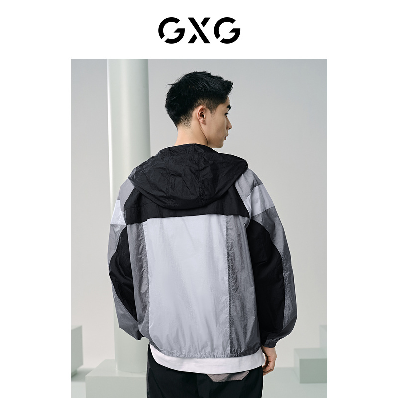 GXG男装多色拼接防晒夹克UPF50+户外休闲防晒服男外套24夏季新品-图2