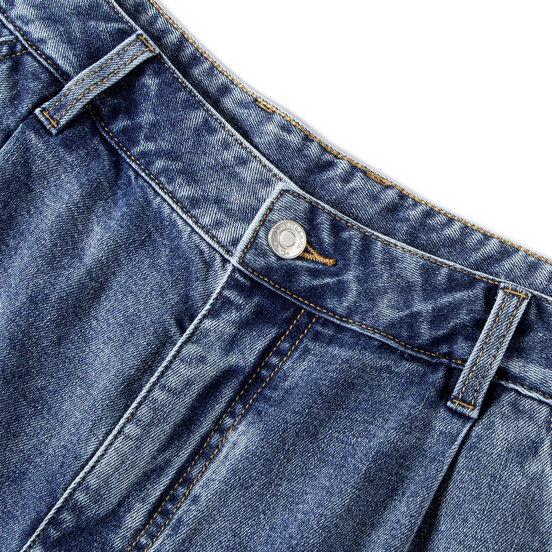 GXG男装 水洗蓝牛仔短裤直筒休闲短裤 24年夏G24X252002,淘宝优惠券,粉丝福利购,淘宝优惠卷