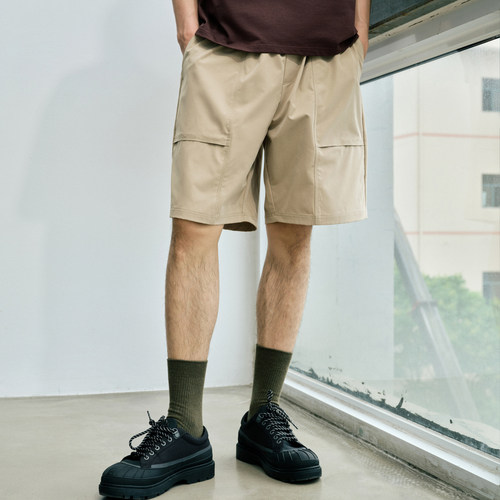 GXG男装 城市美学短裤五分裤吸湿速干双色宽松直筒2023年秋季品 - 图1