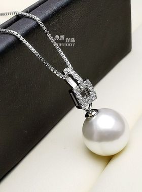 简约气质防过敏纯银锁骨链珍珠