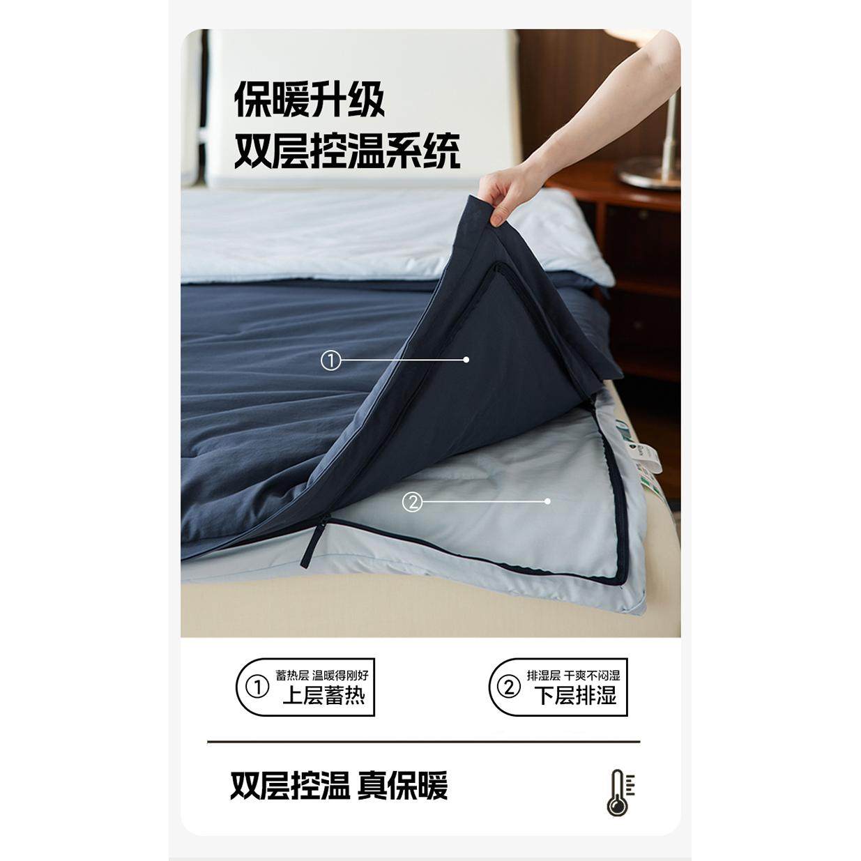 酣睡星球双层控温被春秋冬被子芯醋酯纤维7A抗菌防螨虫可机洗烘干,淘宝优惠券,粉丝福利购,淘宝优惠卷