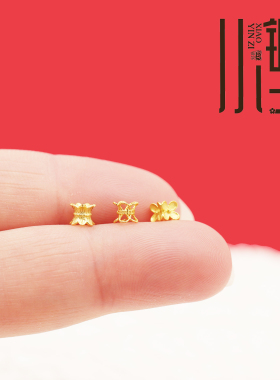 S925纯银镂空莲花花托小花方珠