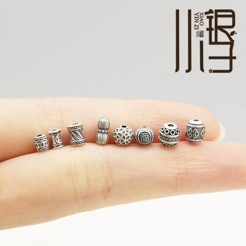 S999纯银隔珠 复古足银镂空陨石坑福字南瓜珠铜钱DIY编绳串珠配件,淘宝优惠券,粉丝福利购,淘宝优惠卷