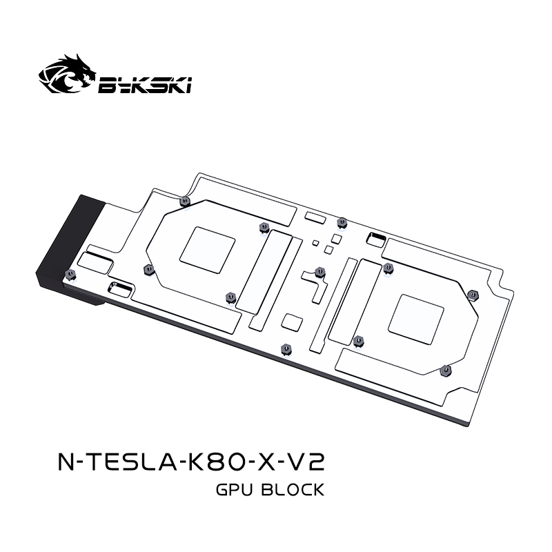 Bykski N-TESLA-K80-X-V2显卡水冷头全金属结构 TESLA K80M-图0