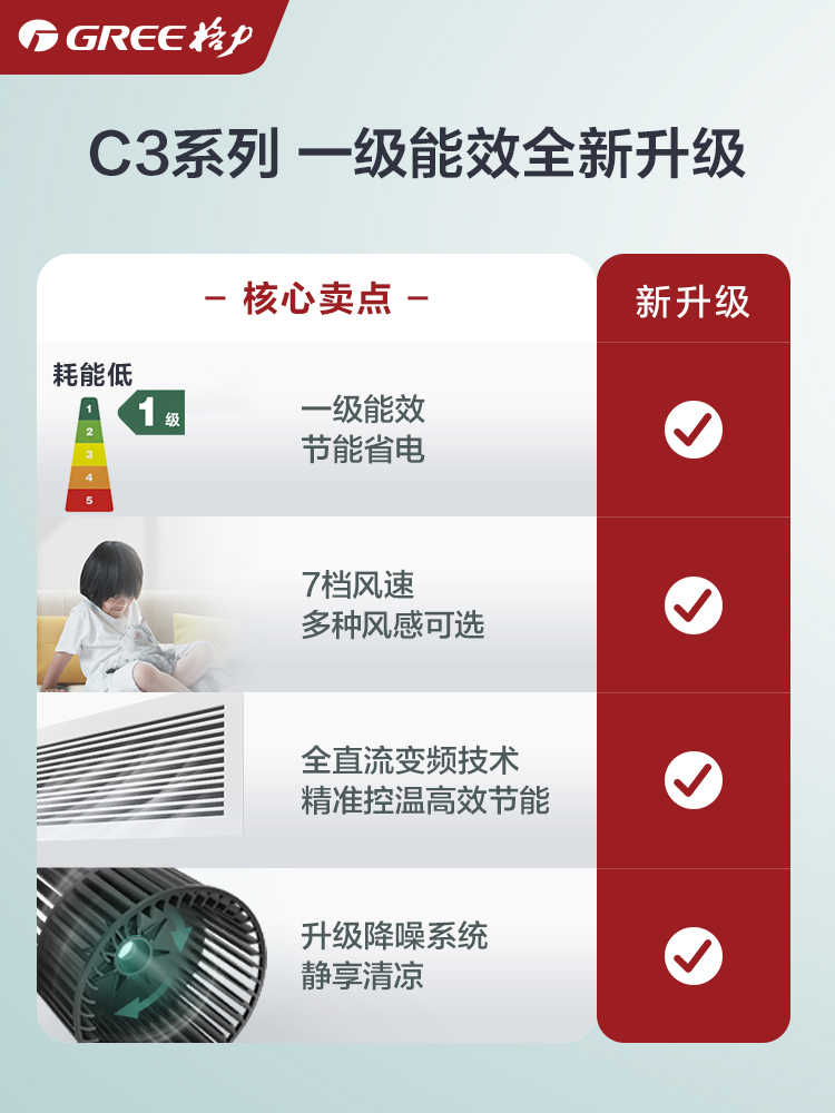 格力2匹二匹p一1级能效一拖一风管机客厅中央空调FGP5Pd/C3Nh-N1