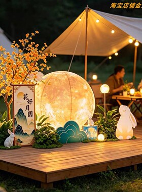 花好月圆中秋整套美陈发光