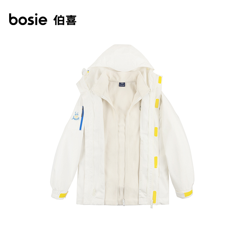 【小王子】bosie2024秋冬新款内胆三合一连帽冲锋夹克男户外情侣