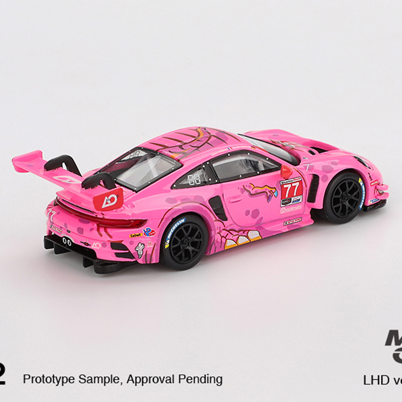 保时捷911 GT3 R AO赛车 MINIGT 1:64仿真合金汽车模型粉恐龙1052,淘宝优惠券,粉丝福利购,淘宝优惠卷