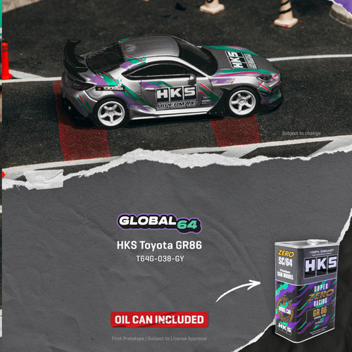 丰田 GR86 HKS 油桶 TW 1:64 Toyota仿真合金汽车模型 - 图2