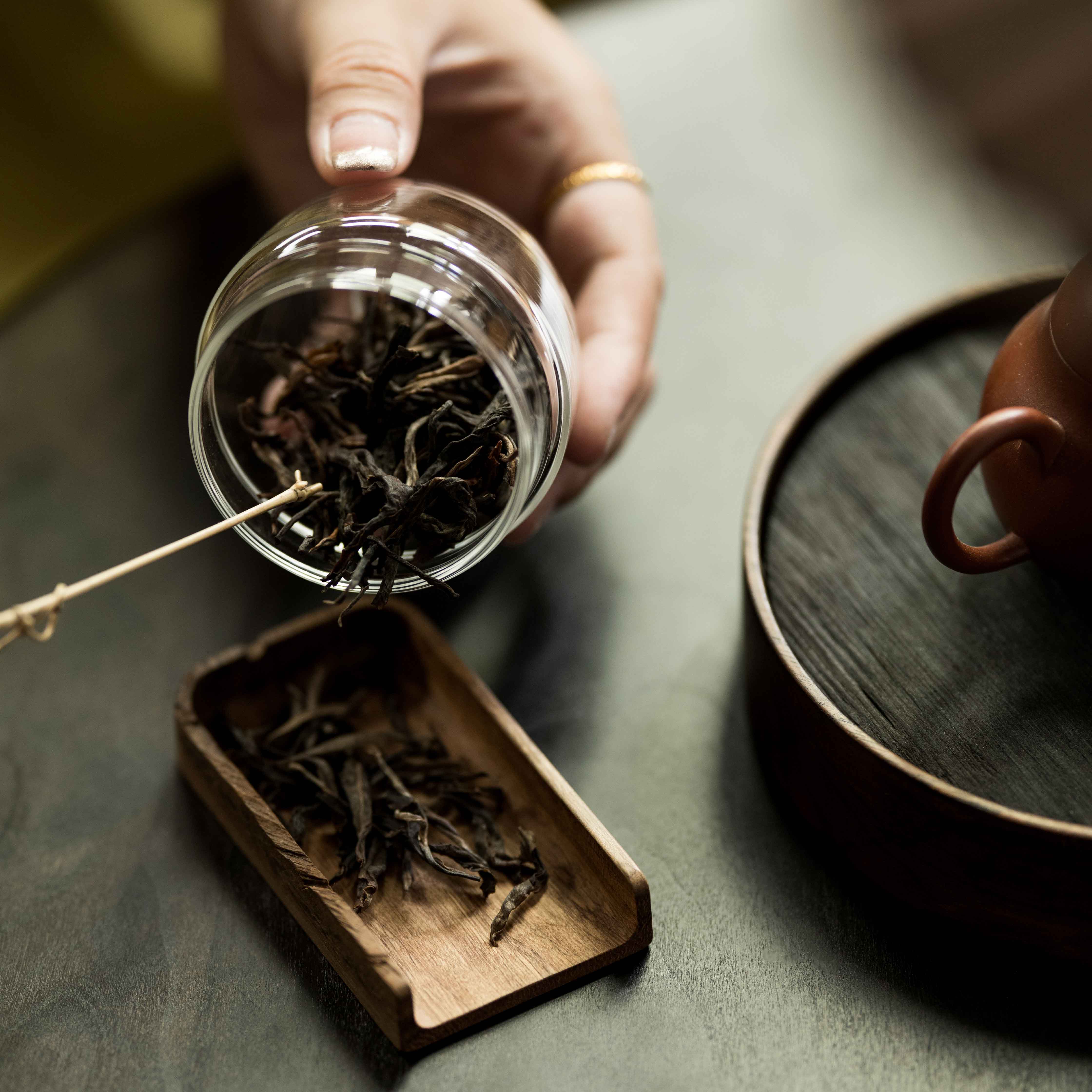 草木祠 玻璃醒茶罐 日式迷你茶叶罐玻璃茶仓便携茶罐玻璃罐非密封